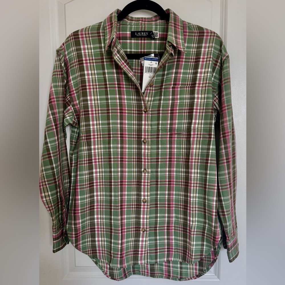 Green plaid Ralph Lauren shirt brand new with tags